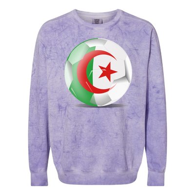 Soccer Ball Country Flag Algeria Colorblast Crewneck Sweatshirt