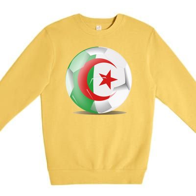 Soccer Ball Country Flag Algeria Premium Crewneck Sweatshirt