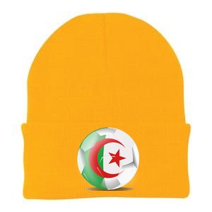 Soccer Ball Country Flag Algeria Knit Cap Winter Beanie