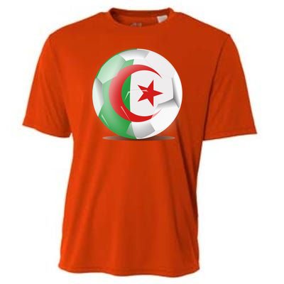 Soccer Ball Country Flag Algeria Cooling Performance Crew T-Shirt