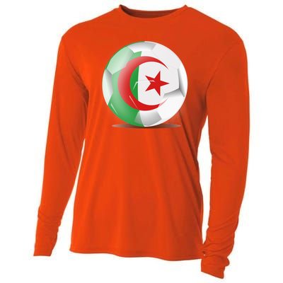 Soccer Ball Country Flag Algeria Cooling Performance Long Sleeve Crew