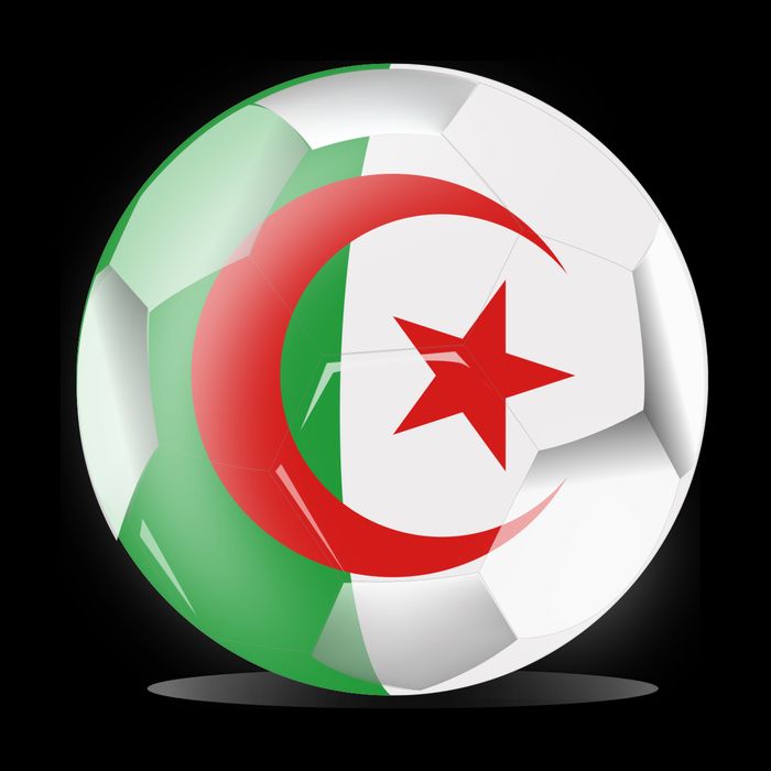 Soccer Ball Country Flag Algeria Cooling Performance Crew T-Shirt