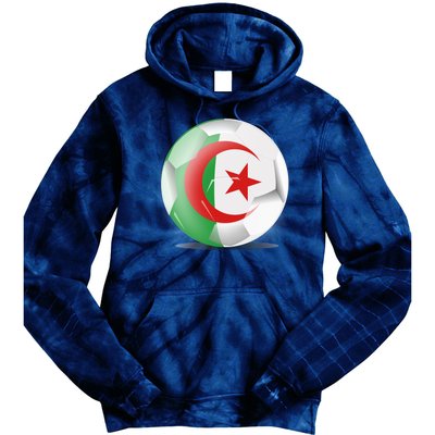 Soccer Ball Country Flag Algeria Tie Dye Hoodie