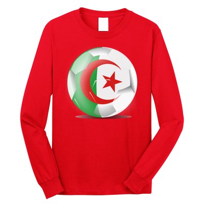 Soccer Ball Country Flag Algeria Long Sleeve Shirt