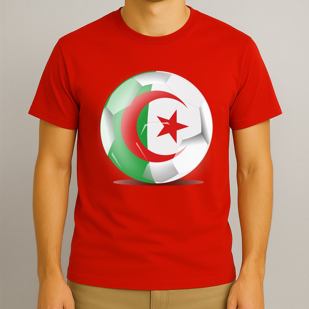 Soccer Ball Country Flag Algeria T-Shirt
