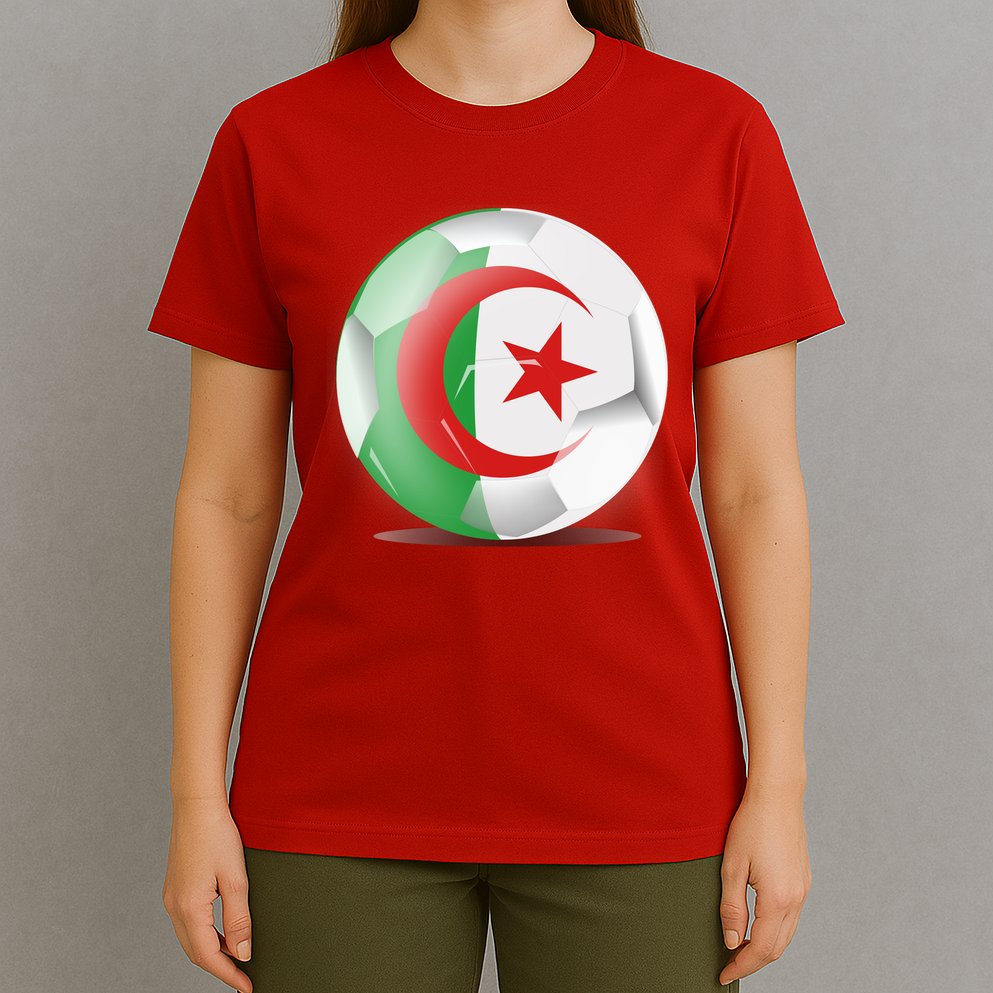 Soccer Ball Country Flag Algeria T-Shirt