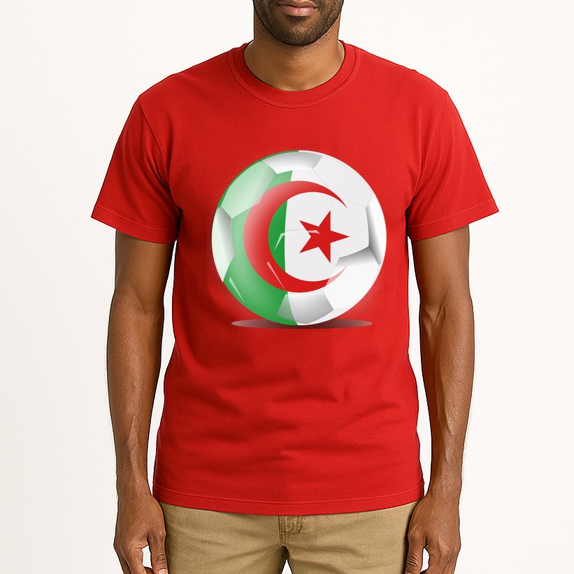 Soccer Ball Country Flag Algeria Tall T-Shirt