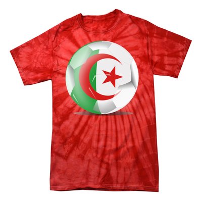 Soccer Ball Country Flag Algeria Tie-Dye T-Shirt