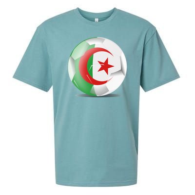 Soccer Ball Country Flag Algeria Sueded Cloud Jersey T-Shirt