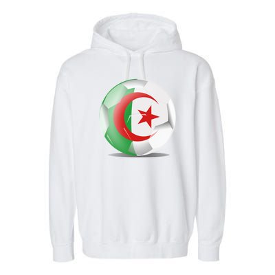 Soccer Ball Country Flag Algeria Garment-Dyed Fleece Hoodie