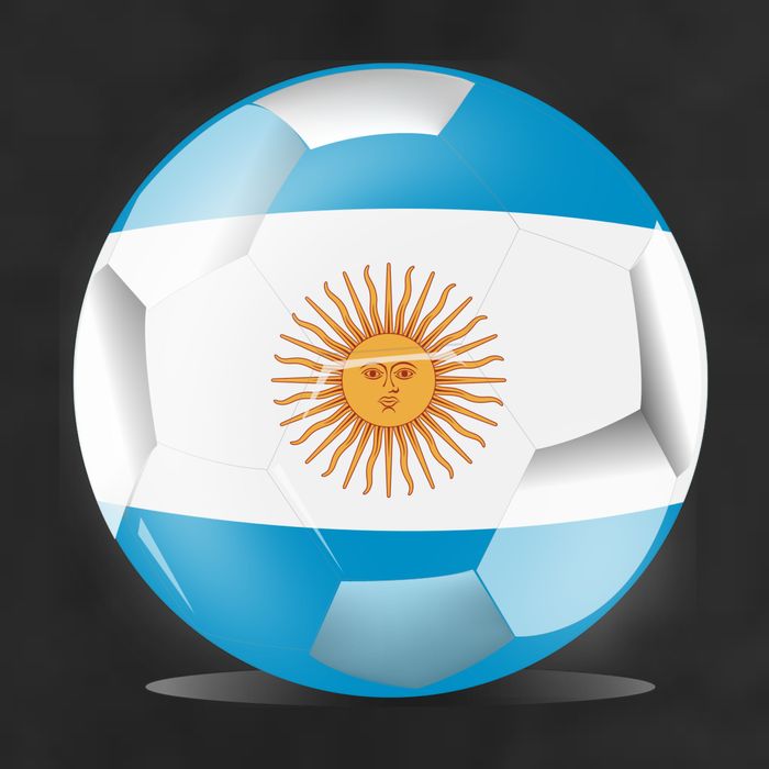 Soccer Ball Country Flag Argentina 7 Panel Mesh Trucker Snapback Hat