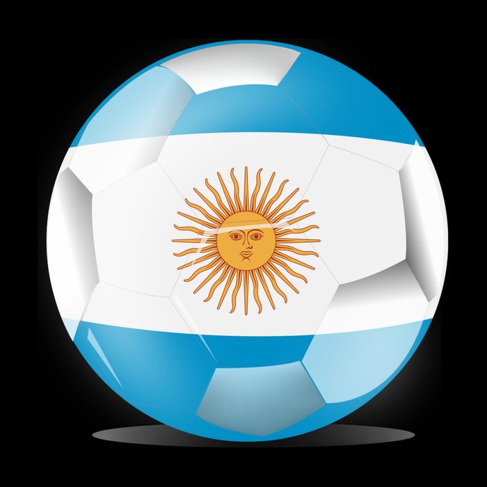 Soccer Ball Country Flag Argentina Drawstring Bag