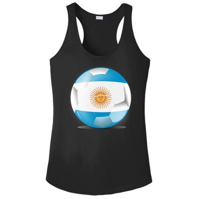 Soccer Ball Country Flag Argentina Ladies PosiCharge Competitor Racerback Tank