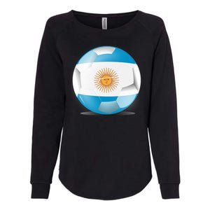 Soccer Ball Country Flag Argentina Womens California Wash Sweatshirt