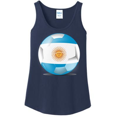 Soccer Ball Country Flag Argentina Ladies Essential Tank