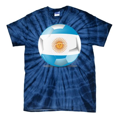 Soccer Ball Country Flag Argentina Tie-Dye T-Shirt