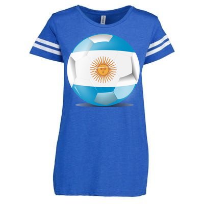 Soccer Ball Country Flag Argentina Enza Ladies Jersey Football T-Shirt