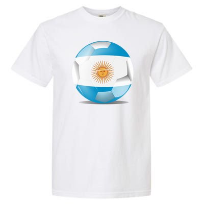 Soccer Ball Country Flag Argentina Garment-Dyed Heavyweight T-Shirt