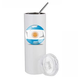 Soccer Ball Country Flag Argentina Stainless Steel Tumbler