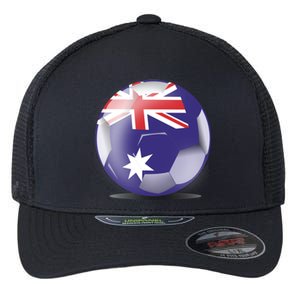 Soccer Ball Country Flag Australia Flexfit Unipanel Trucker Cap