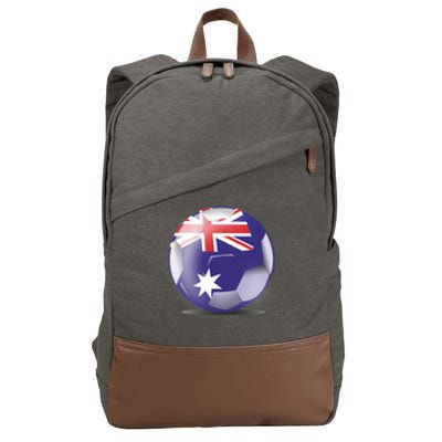 Soccer Ball Country Flag Australia Cotton Canvas Backpack