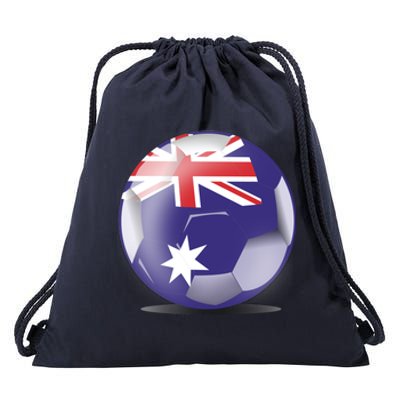 Soccer Ball Country Flag Australia Drawstring Bag