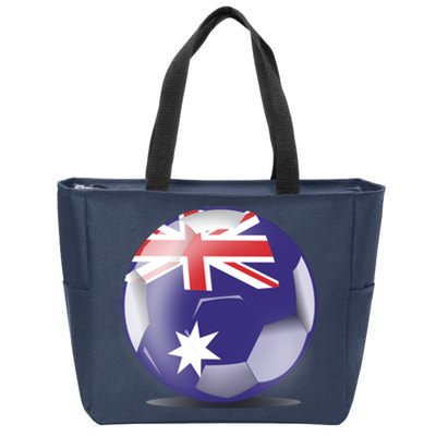 Soccer Ball Country Flag Australia Zip Tote Bag