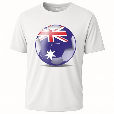 Soccer Ball Country Flag Australia Cooling Performance Crew T-Shirt