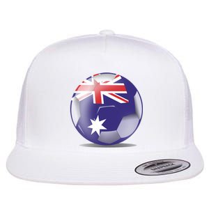 Soccer Ball Country Flag Australia Flat Bill Trucker Hat