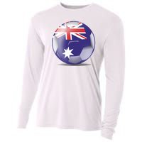 Soccer Ball Country Flag Australia Cooling Performance Long Sleeve Crew