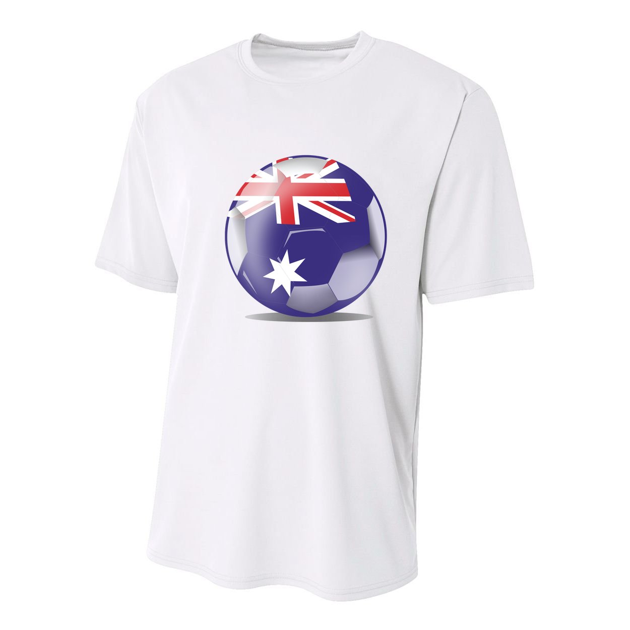 Soccer Ball Country Flag Australia Youth Performance Sprint T-Shirt