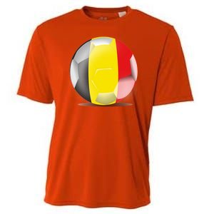 Soccer Ball Country Flag Belgium Cooling Performance Crew T-Shirt