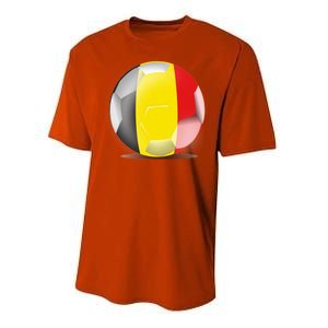 Soccer Ball Country Flag Belgium Performance Sprint T-Shirt