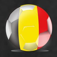 Soccer Ball Country Flag Belgium 7 Panel Mesh Trucker Snapback Hat