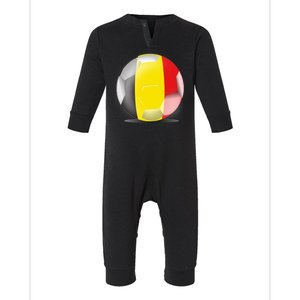 Soccer Ball Country Flag Belgium Infant Fleece One Piece