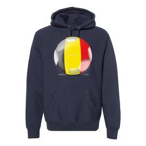 Soccer Ball Country Flag Belgium Premium Hoodie