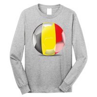 Soccer Ball Country Flag Belgium Long Sleeve Shirt