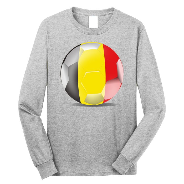 Soccer Ball Country Flag Belgium Long Sleeve Shirt