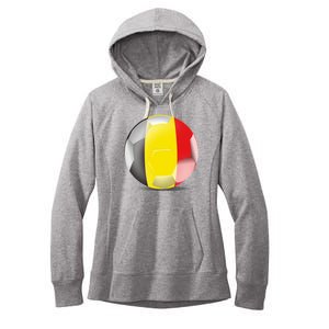 Soccer Ball Country Flag Belgium Women's Fleece Hoodie