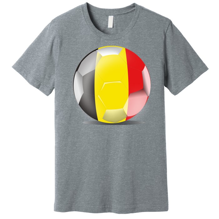 Soccer Ball Country Flag Belgium Premium T-Shirt