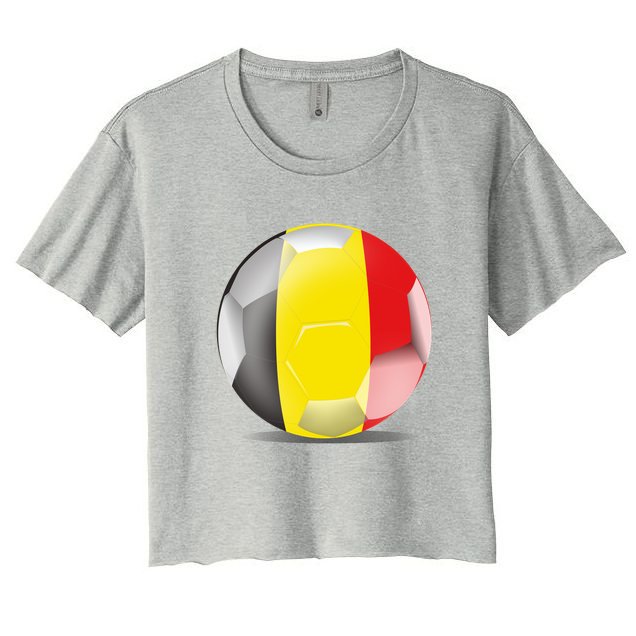 Soccer Ball Country Flag Belgium Crop Top