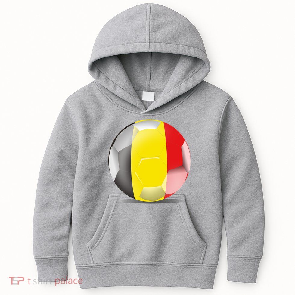 Soccer Ball Country Flag Belgium Kids Hoodie