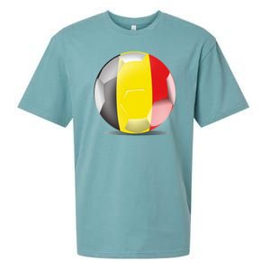 Soccer Ball Country Flag Belgium Sueded Cloud Jersey T-Shirt