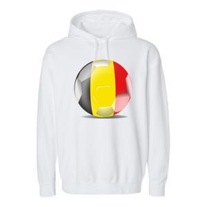 Soccer Ball Country Flag Belgium Garment-Dyed Fleece Hoodie