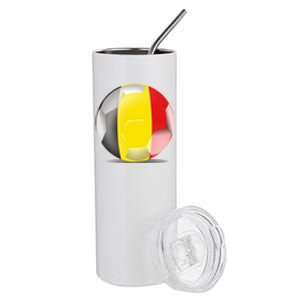 Soccer Ball Country Flag Belgium Stainless Steel Tumbler