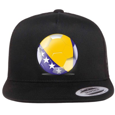 Soccer Ball Country Flag Bosnia Herzegovina Flatbill Hat