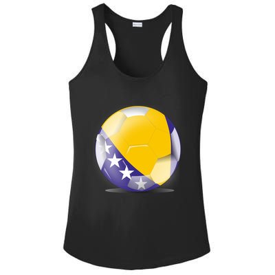 Soccer Ball Country Flag Bosnia Herzegovina Ladies PosiCharge Competitor Racerback Tank