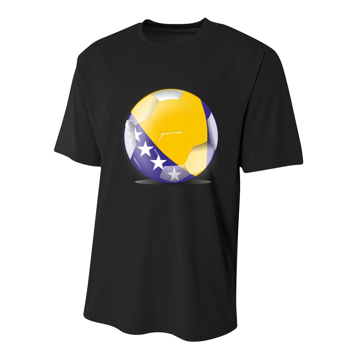 Soccer Ball Country Flag Bosnia Herzegovina Youth Performance Sprint T-Shirt