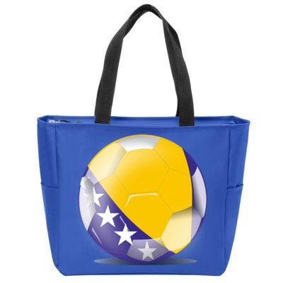 Soccer Ball Country Flag Bosnia Herzegovina Zip Tote Bag