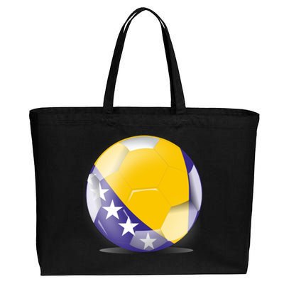 Soccer Ball Country Flag Bosnia Herzegovina Cotton Canvas Jumbo Tote